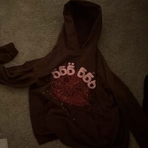 Brown angelic numbers sp5der hoodie 
(good condition) inner tags faded a little.